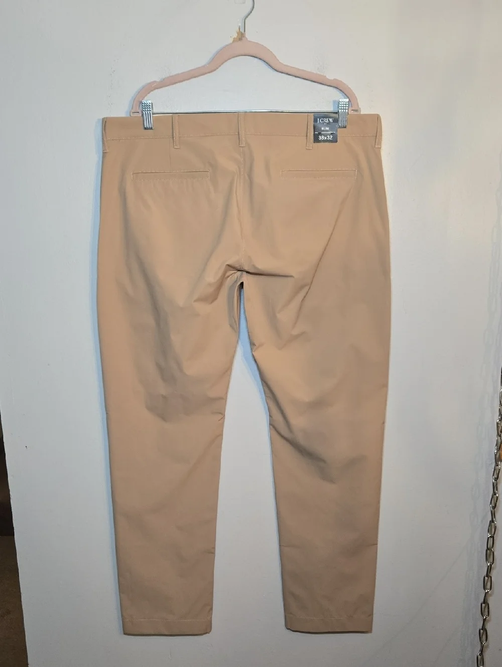 J. Crew Tech Flex Slim Chino Pants 38x32 Khaki Stretch NWT